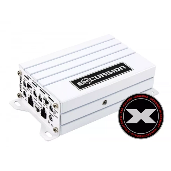 Excursion PXA-45 4-kanałowy mini wzmacniacz samochodowy do fabrycznych systemów audio - moc RMS: 4x80-100W / 2x200W, klasa FRD, wej. High/Low, Auto On